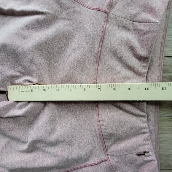 Calia Womens Heathered Pink Cropped Leggings With Mesh Accents Pocket 1X - Picture 9 of 10